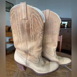 Acme Vintage Dingo Cowboy Boots Women Stacked Heel Leather USA Made Size 8.5 M